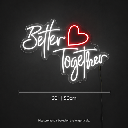 Better Together Minimal Wall Decor LED Neon Sign Wall Neon Sign - 04 Size Image
