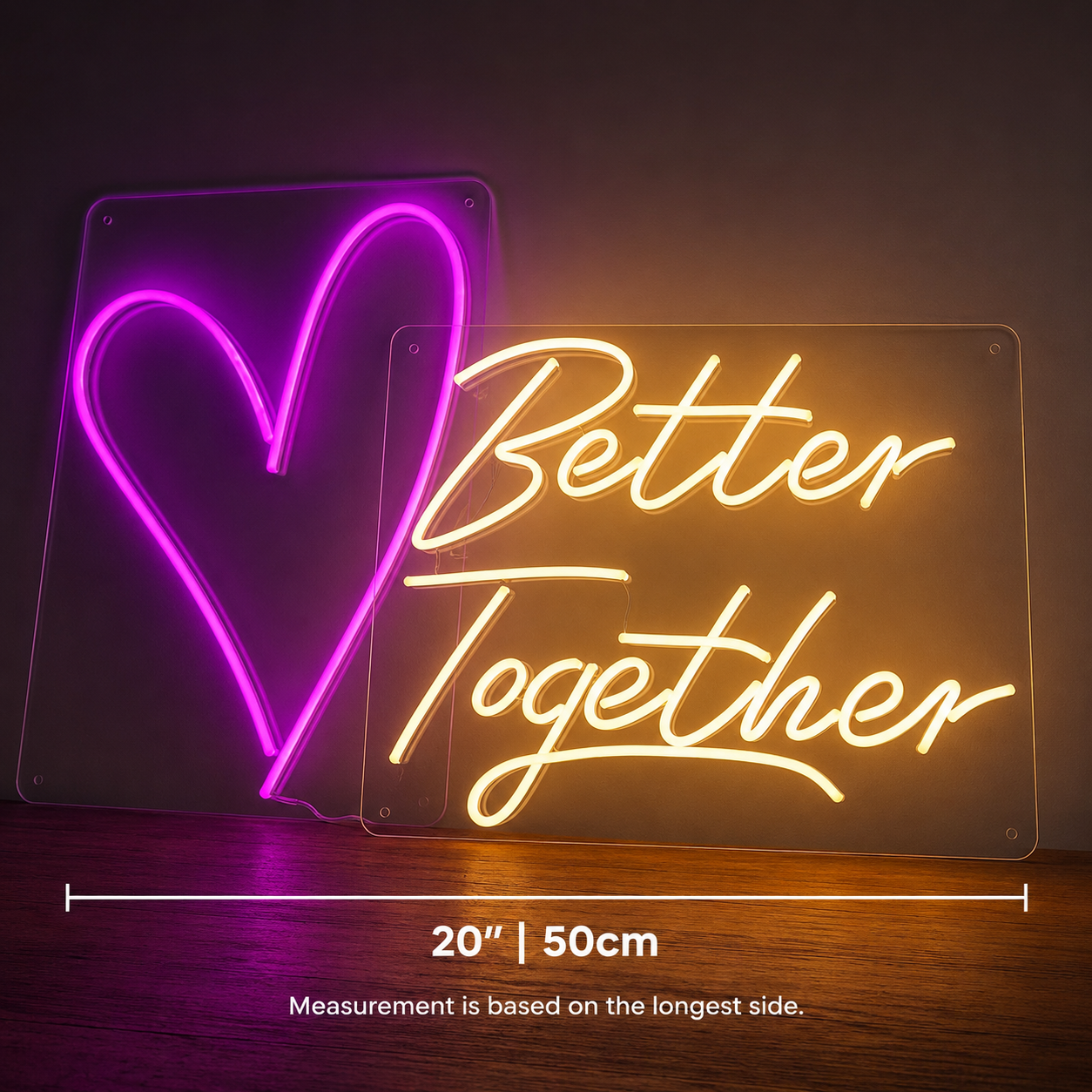 Better Together Mounted Wall Decor LED Neon Sign - 04 Size Image