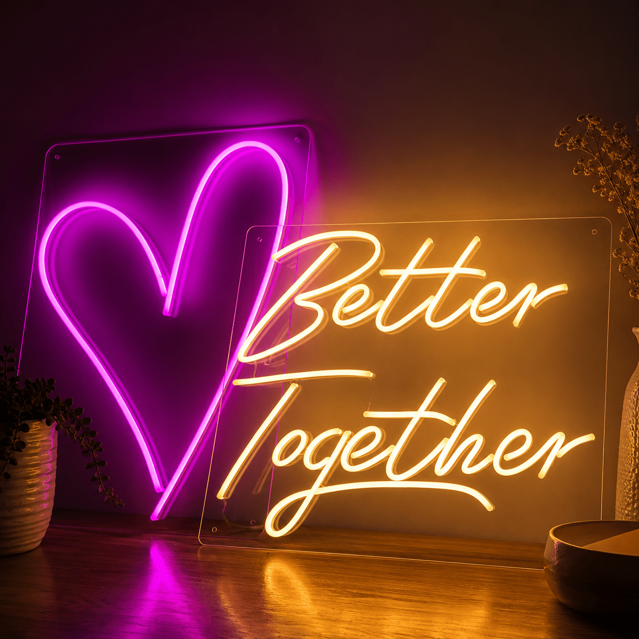 Better Together Mounted Wall Decor LED Neon Sign Wall Neon Sign - Shineneon