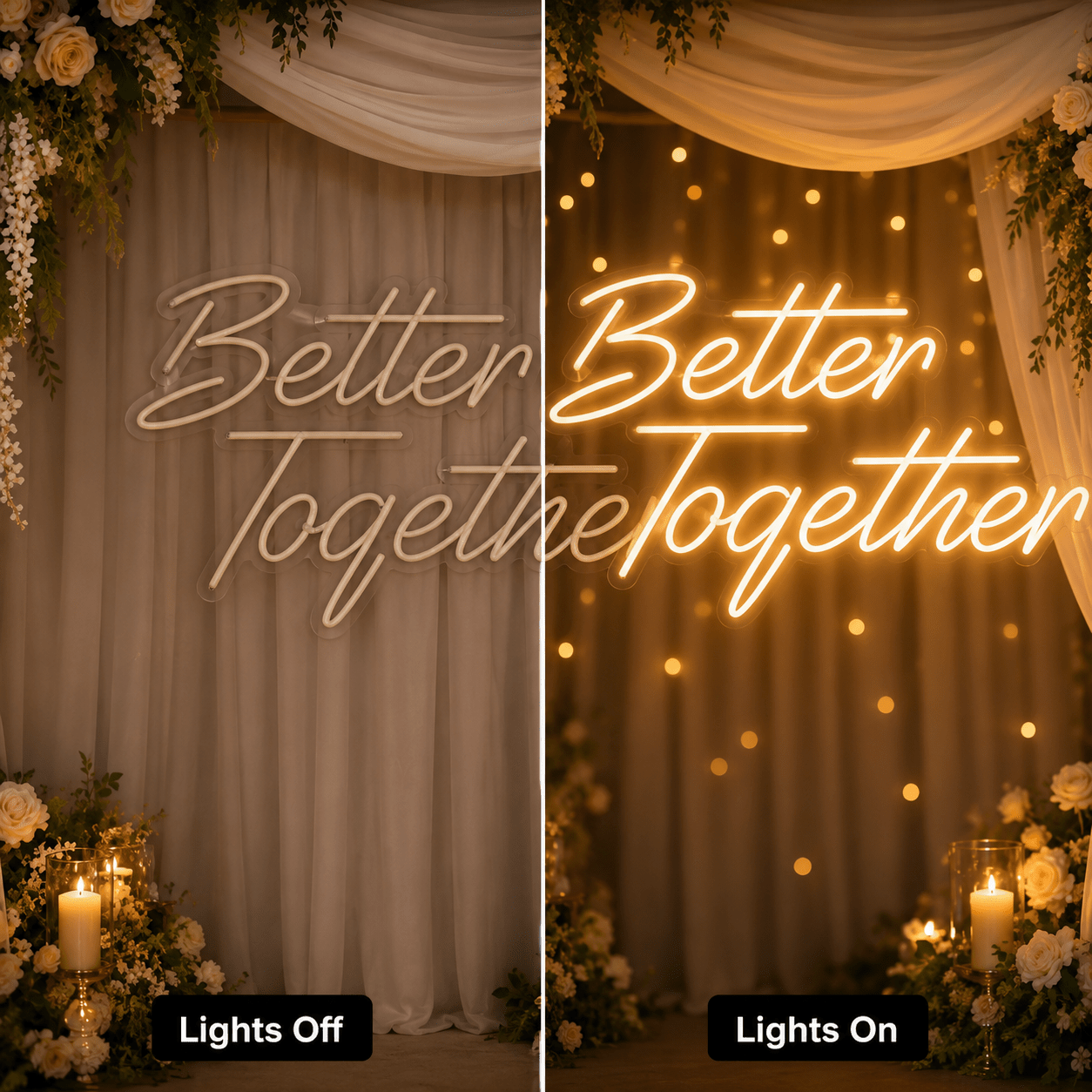 Better Together Phrase Wall Decor LED Neon Sign - Shineneon