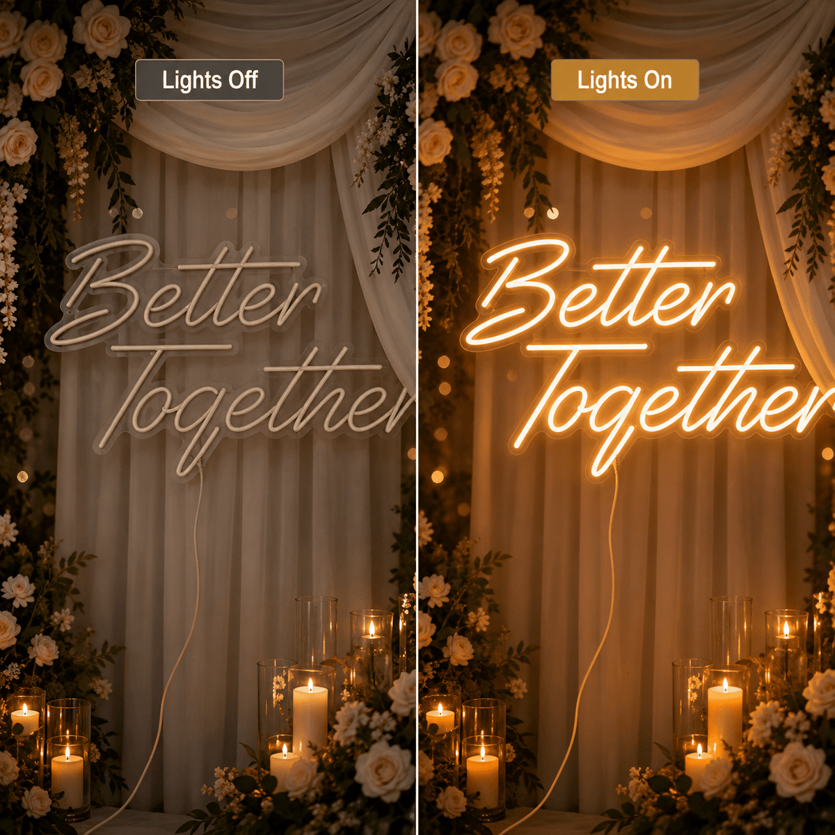 Better Together Phrase Wall Decor LED Neon Sign Wall Neon Sign - Shineneon