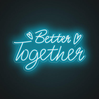 Better Together Pink And Yellow Hearts Led Neon Sign For Romantic Wedding Cafe Decor | Shineneon