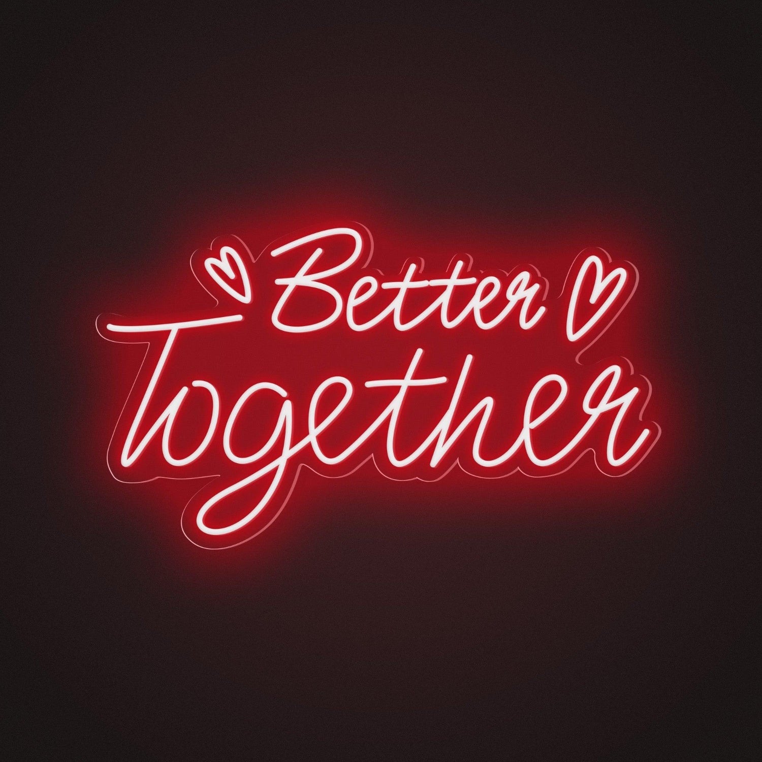 Better Together Pink And Yellow Hearts Led Neon Sign For Romantic Wedding Cafe Decor | Shineneon