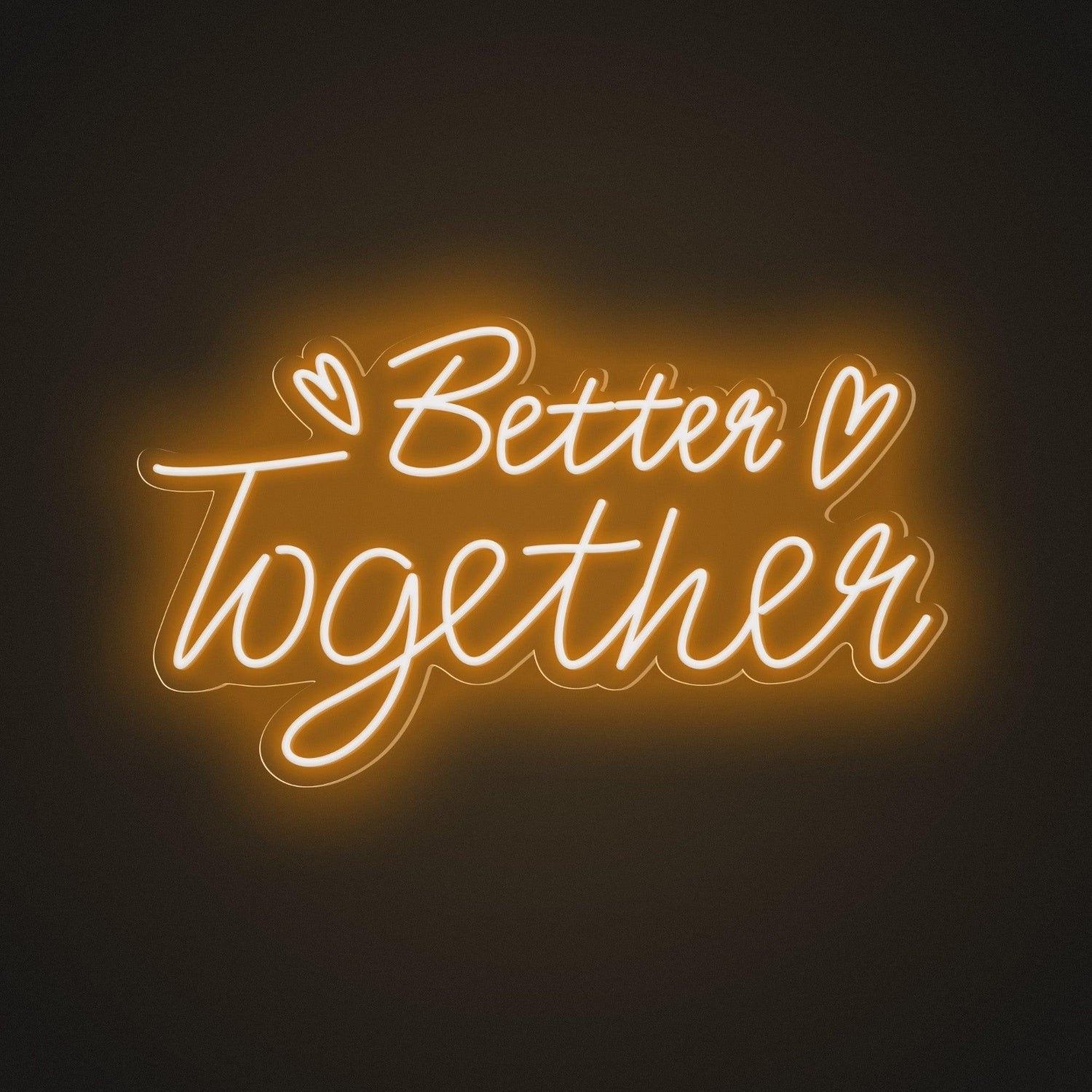 Better Together Pink And Yellow Hearts Led Neon Sign For Romantic Wedding Cafe Decor | Shineneon