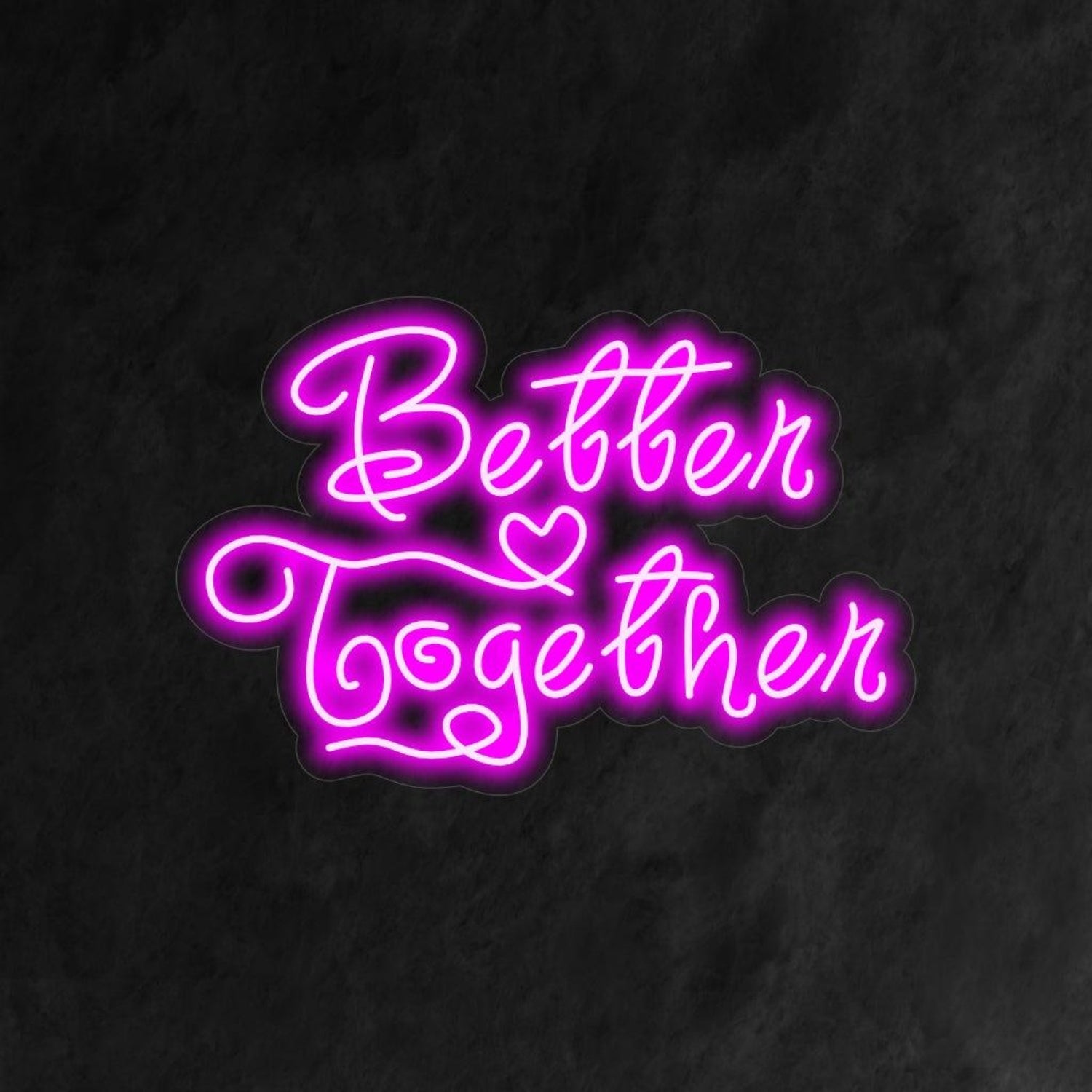 Better Together Pink-Purple Heart Led Neon Sign Bedroom Cafe Romantic Wall Decor | Shineneon