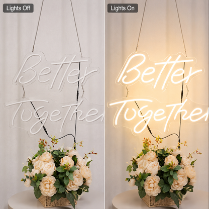 Better Together Room Decor LED Neon Sign - 06 Day Night Comparison