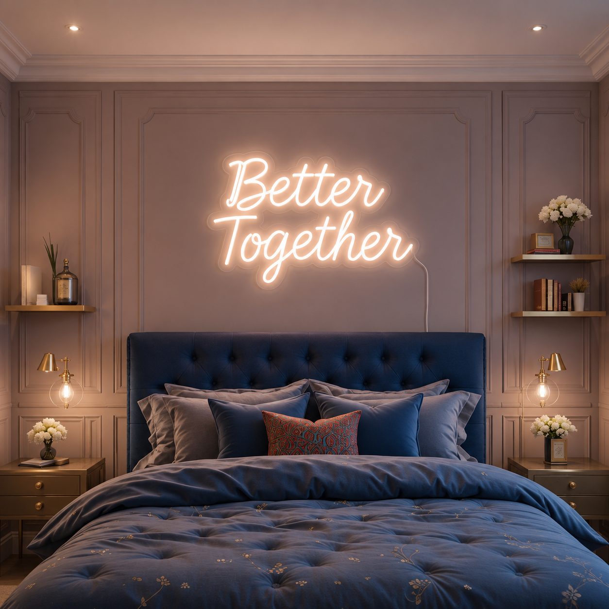 Better Together Script Bedroom LED Neon Sign main product image