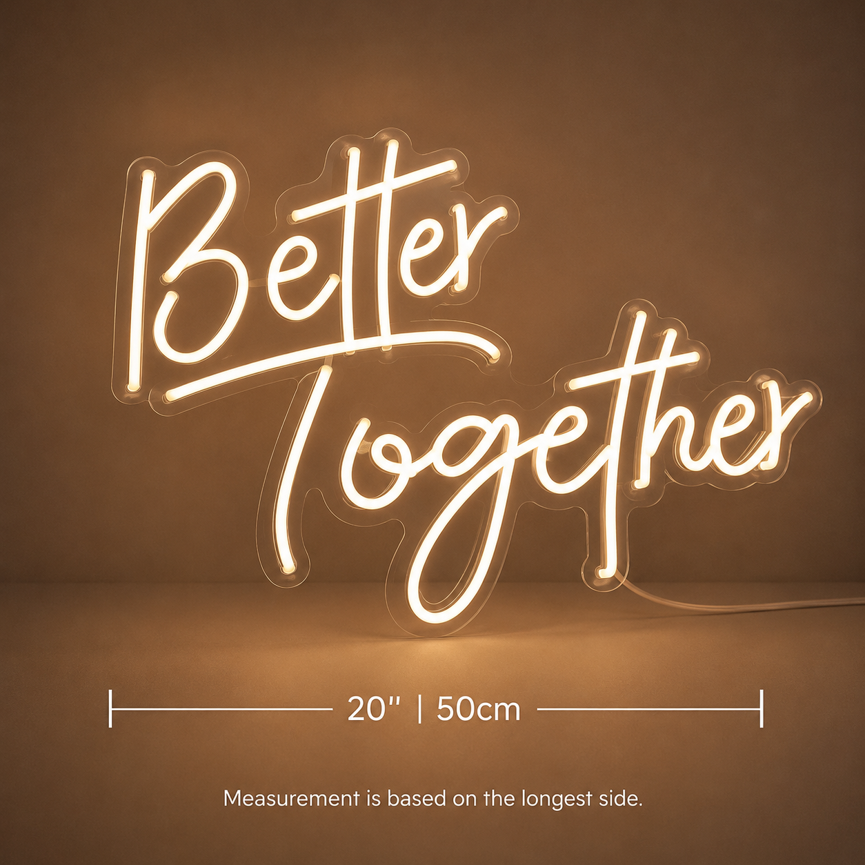 Better Together Script LED Neon Sign - 04 Size Image