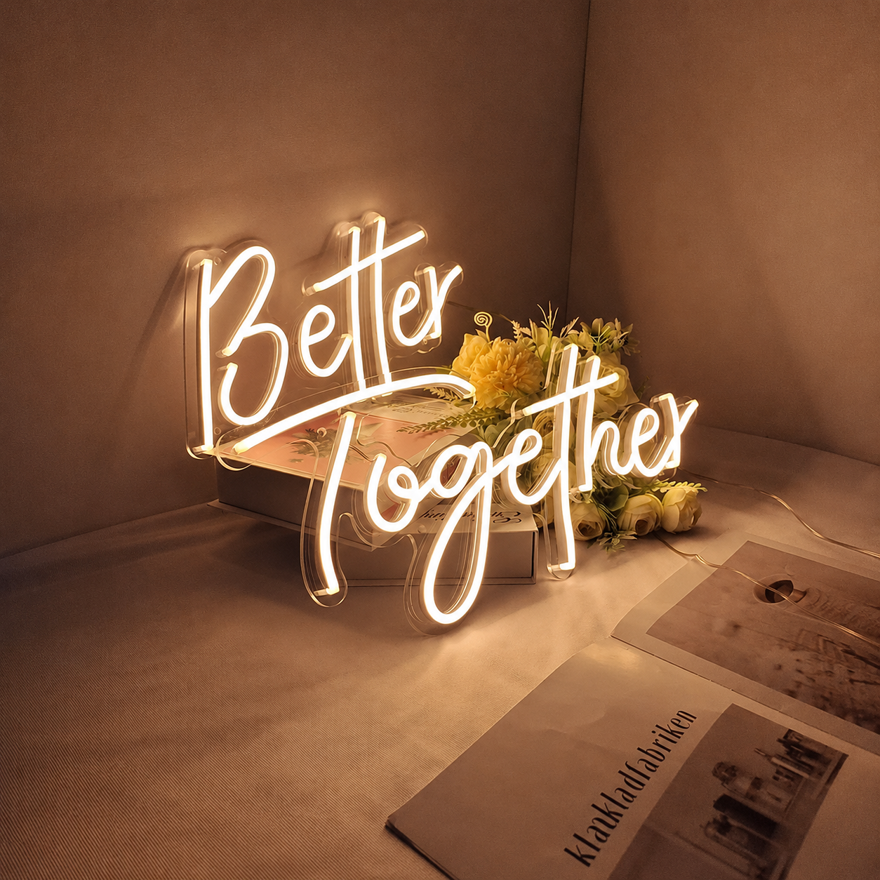 Better Together Script LED Neon Sign Wall Neon Sign - 01 Original Product Image