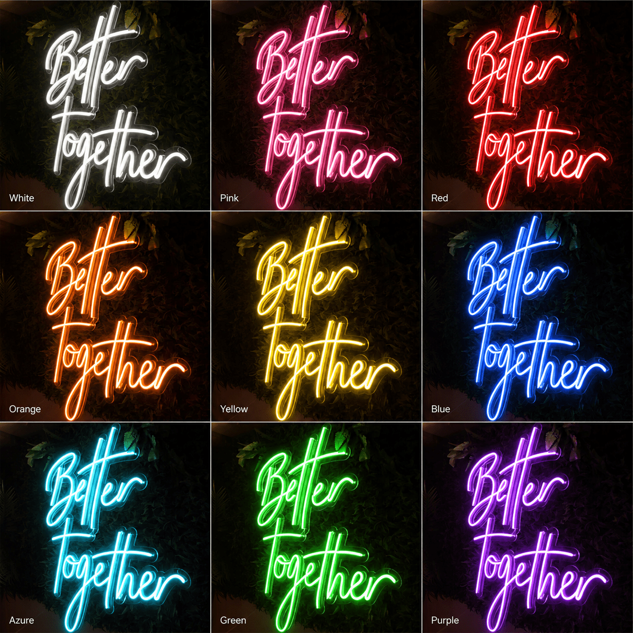 Better Together Script Wall Decor LED Neon Sign - Shineneon