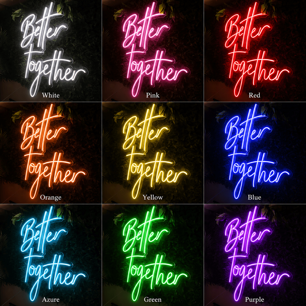Better Together Script Wall Decor LED Neon Sign Wall Neon Sign - Shineneon