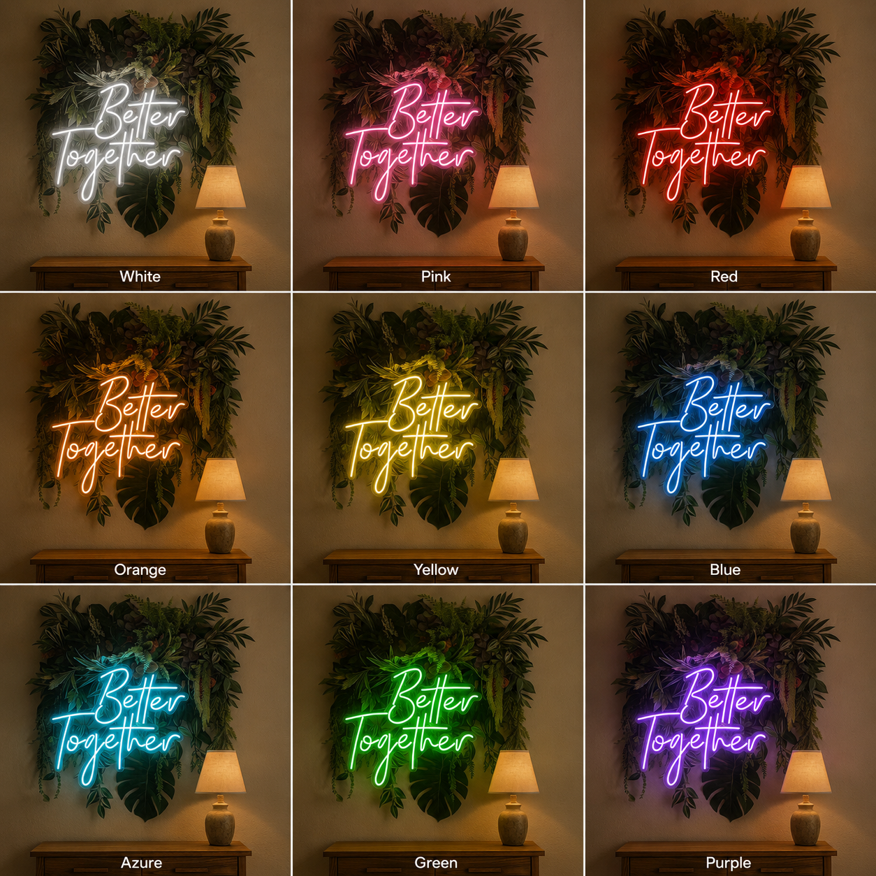 Better Together Wall Decor LED Neon Sign - 05 Color Grid