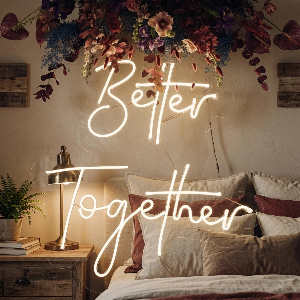 Better Together Wall Decor LED Neon Sign Wall Decor - 03 Real Lifestyle Scene