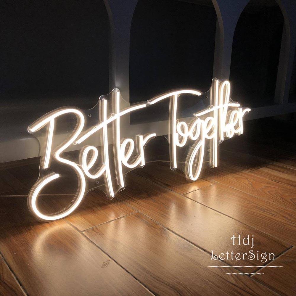 Better Together Warm Yellow Led Neon Sign For Wedding Decor | Shineneon