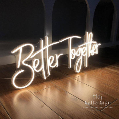 Better Together Warm Yellow Led Neon Sign For Wedding Decor | Shineneon