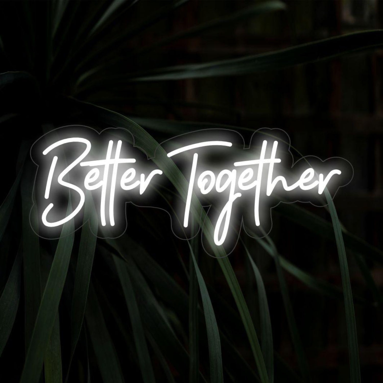 Better Together White Glow Led Neon Sign For Indoor Living Room And Cafe Decor | Shineneon