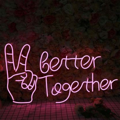 Better Together With Victory Gesture Led Neon Sign - Shineneon