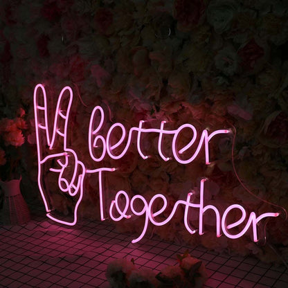 Better Together With Victory Gesture Led Neon Sign - Shineneon