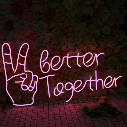 Better Together With Victory Gesture Led Neon Sign - Shineneon