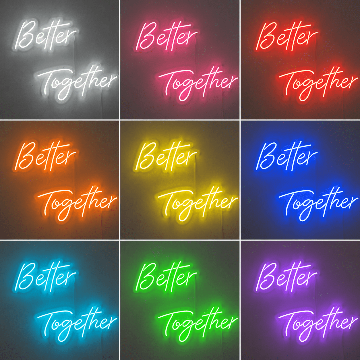 Better Together Word Wall Decor LED Neon Sign - Shineneon