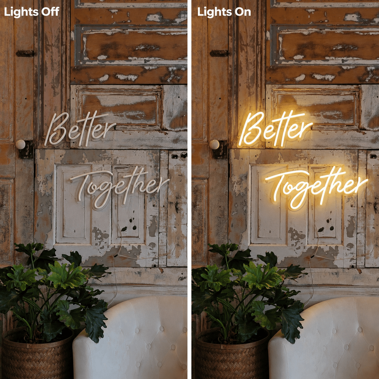 Better Together Word Wall Decor LED Neon Sign - Shineneon