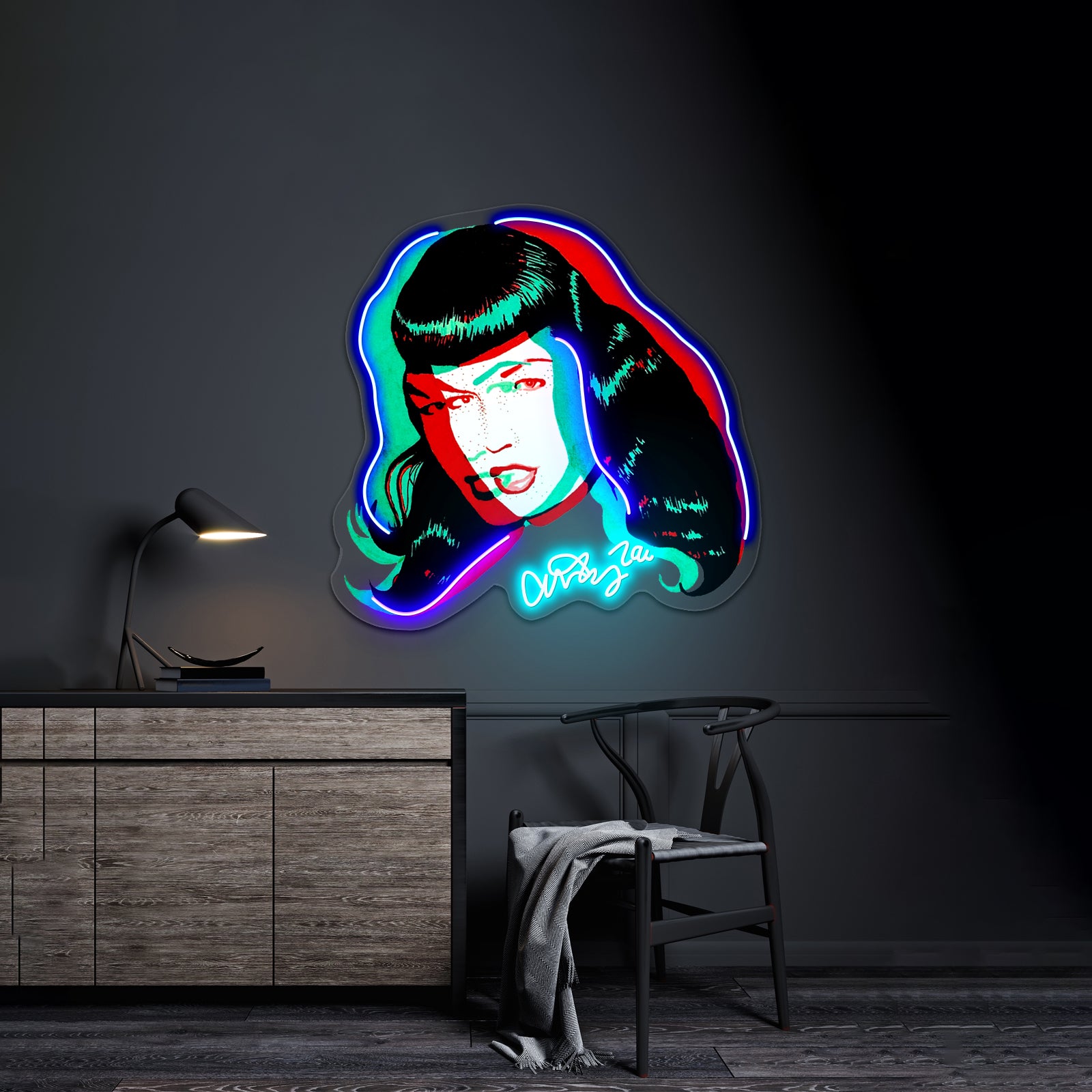 Bettie Page Pop Artwork Led Neon Sign | Shineneon