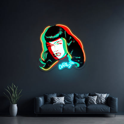 Bettie Page Pop Artwork Led Neon Sign | Shineneon