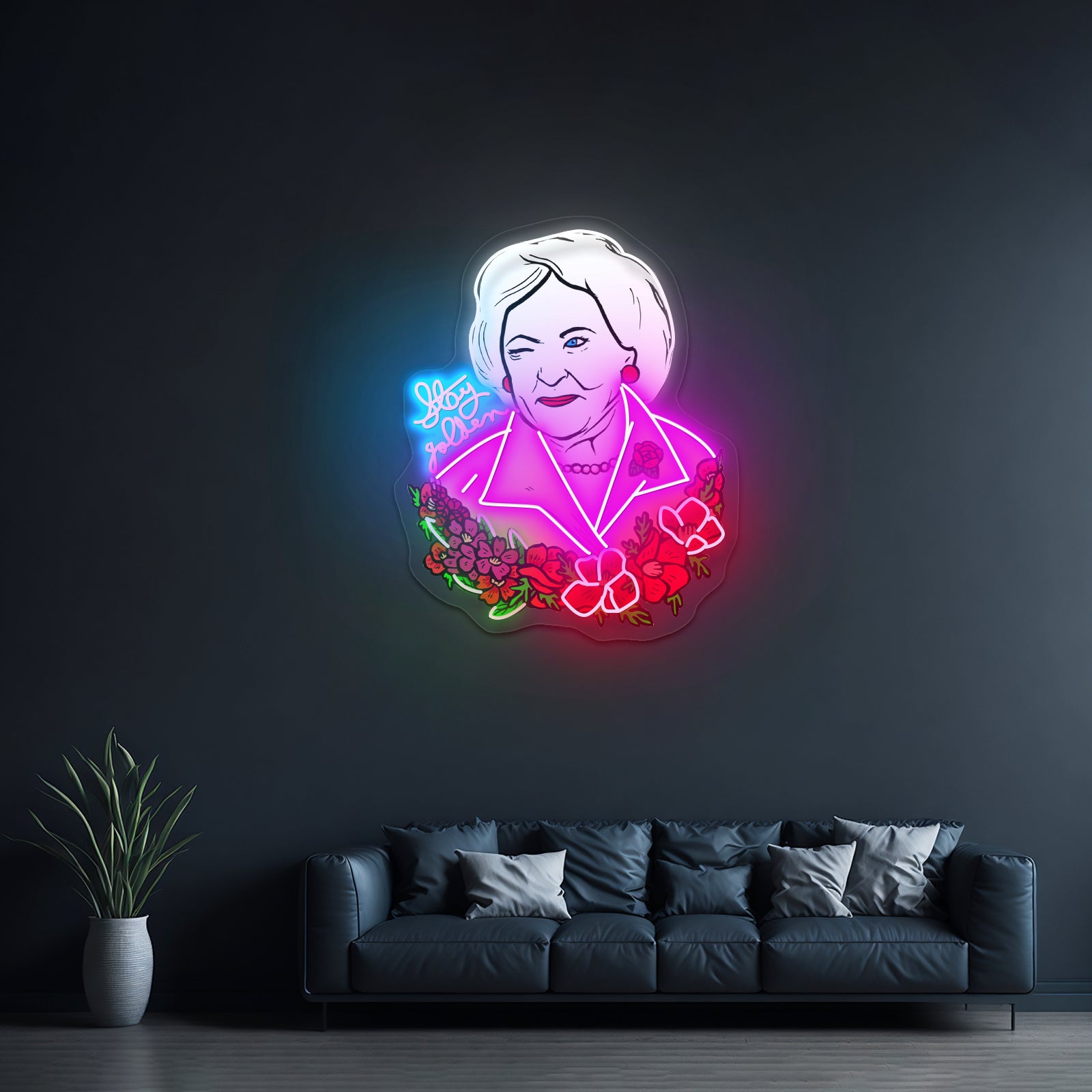 Betty White Stay Golden Neon Signs wall art | Shineneon