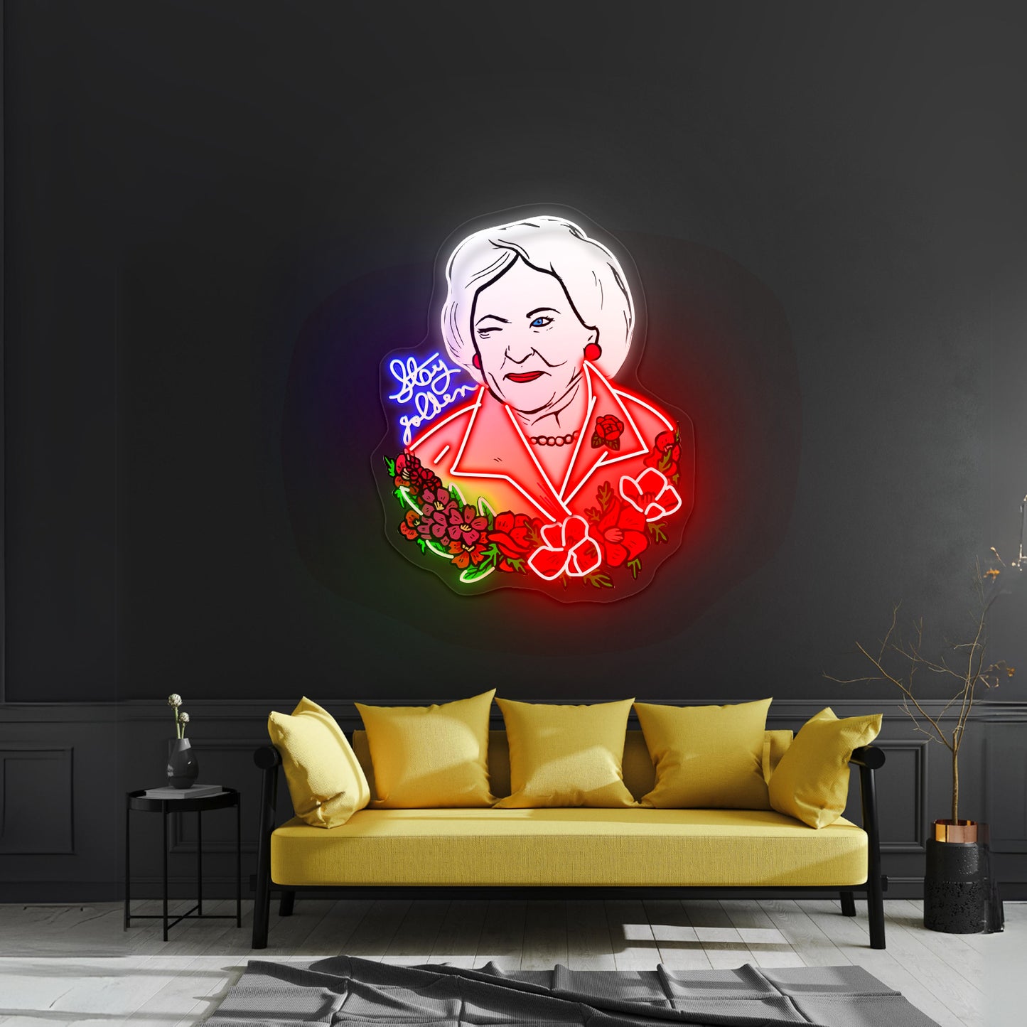 Betty White Stay Golden Neon Signs wall art