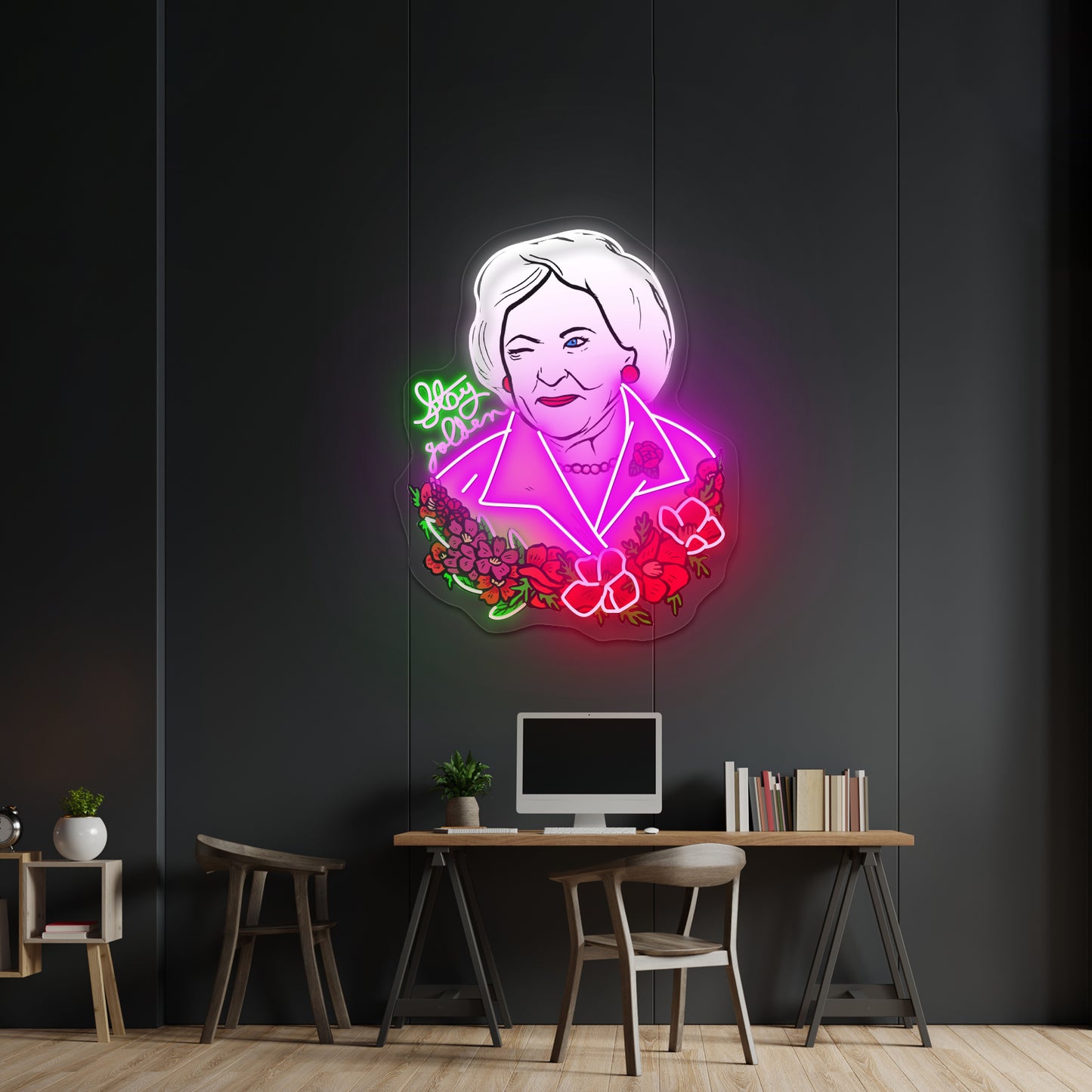 Betty White Stay Golden Neon Signs wall art