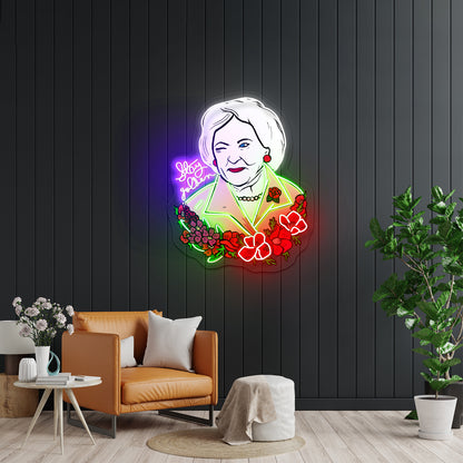 Betty White Stay Golden Neon Signs wall art