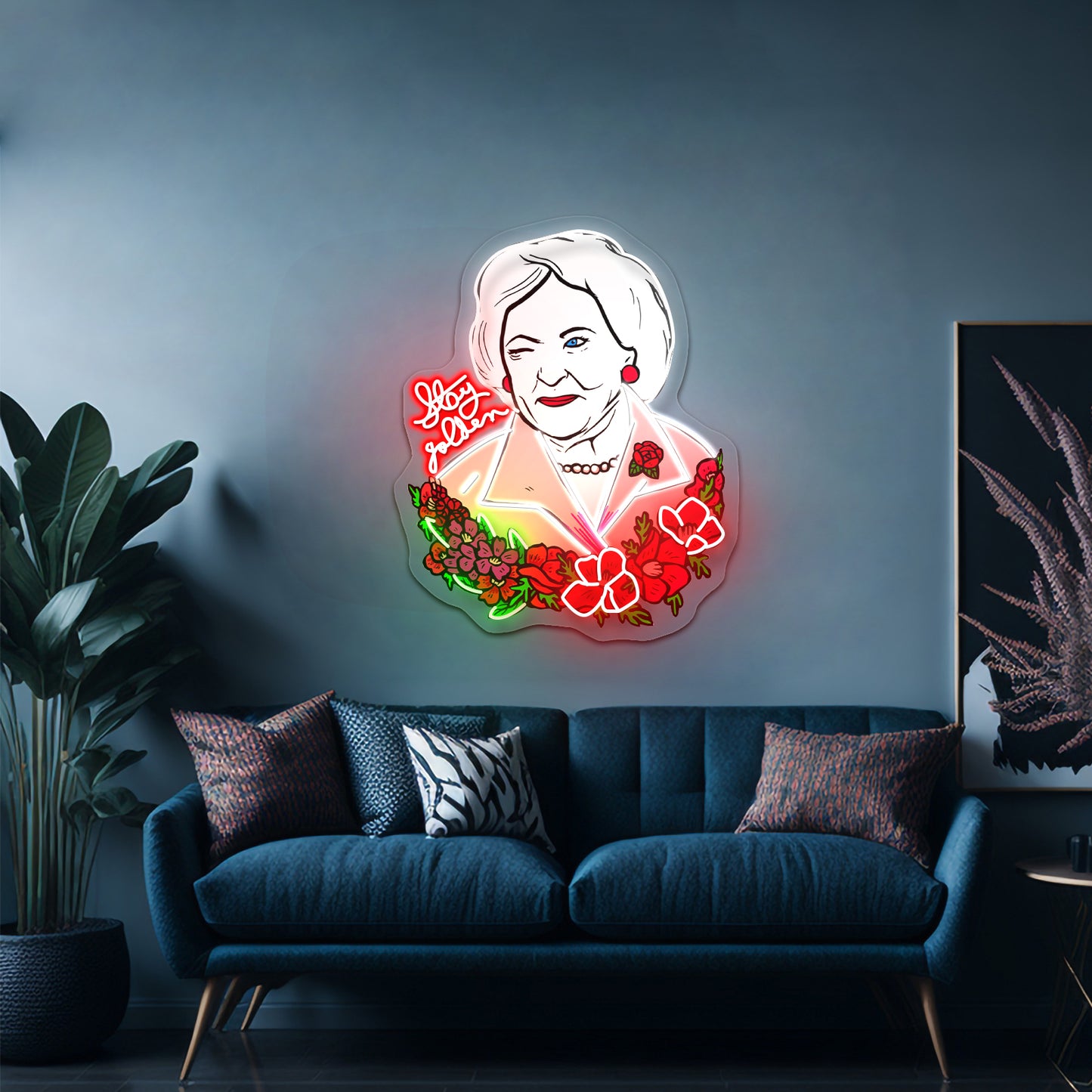 Betty White Stay Golden Neon Signs wall art