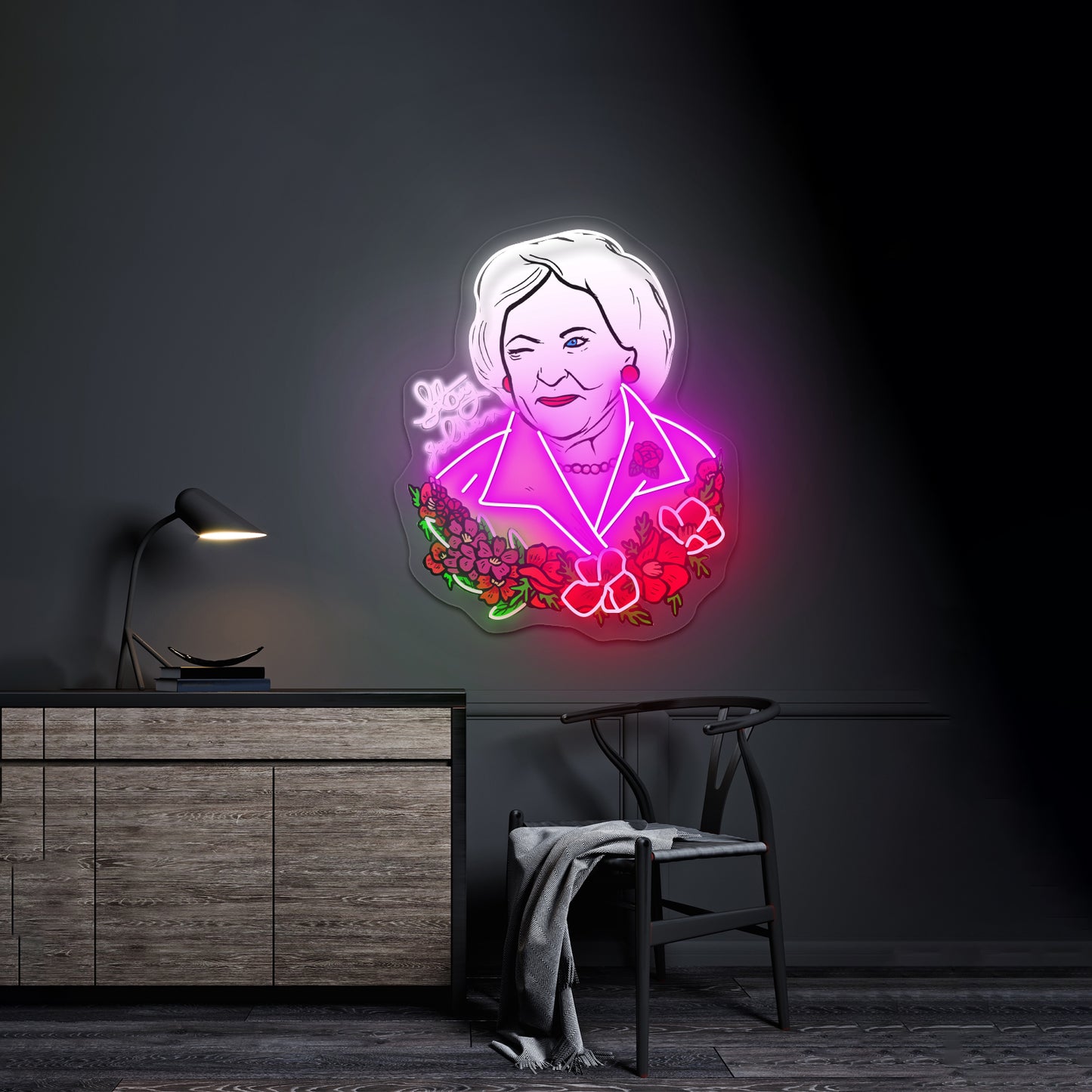 Betty White Stay Golden Neon Signs wall art