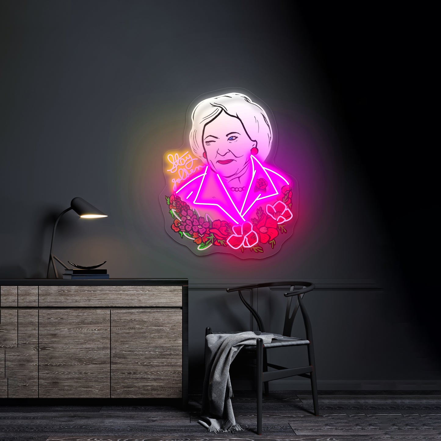 Betty White Stay Golden Neon Signs wall art