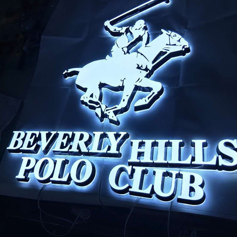 Beverly Hills Polo Club 3D Frontlit And Backlit Channel Letter Led Light Sign