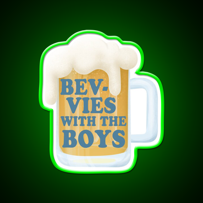 Bevvies With The Boys Beer Bar Decor Led Neon Sign Rgb Color - LED neon sign view 8