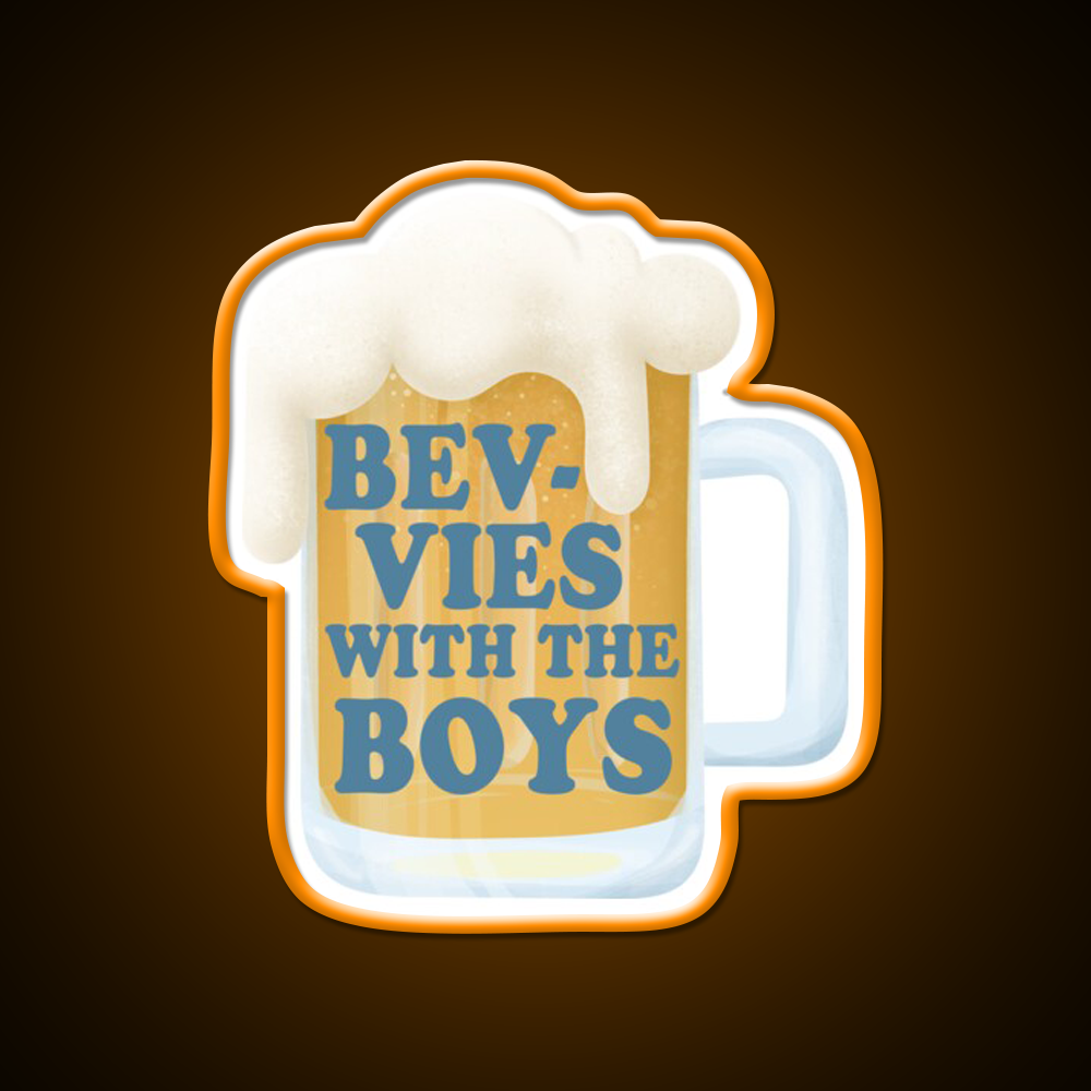 Bevvies With The Boys Beer Bar Decor Led Neon Sign Rgb Color - LED neon sign view 6