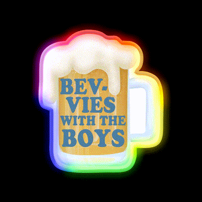 Bevvies With The Boys Man Cave Bar Led Neon Sign Rgb Color