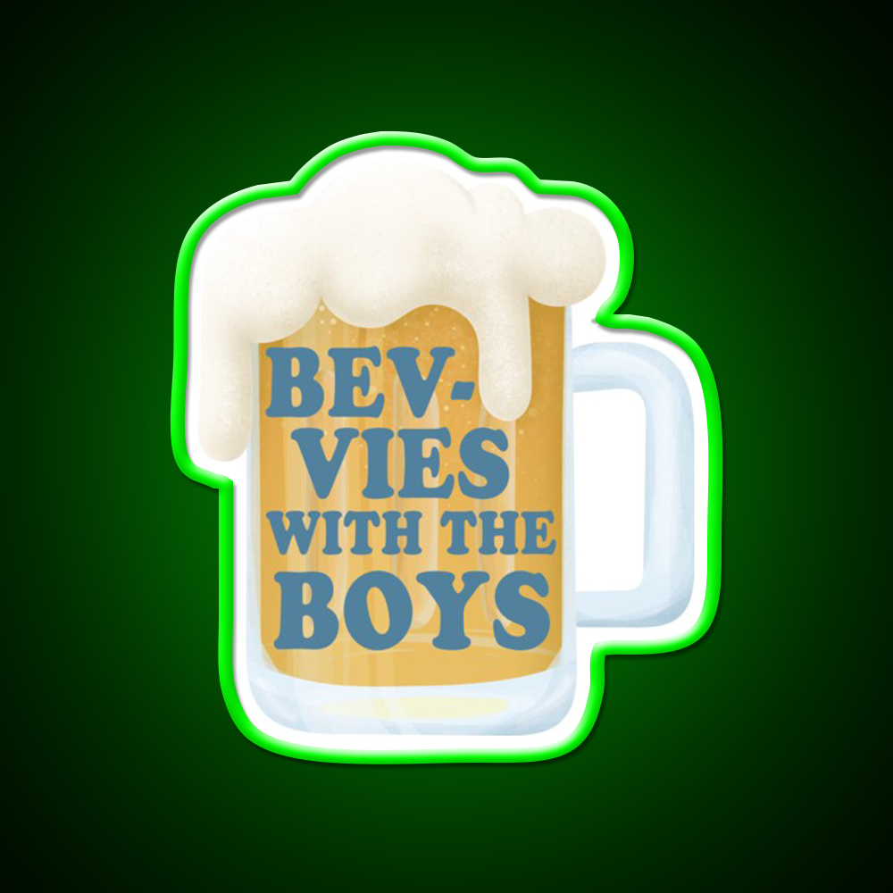Bevvies With The Boys Man Cave Bar Led Neon Sign Rgb Color