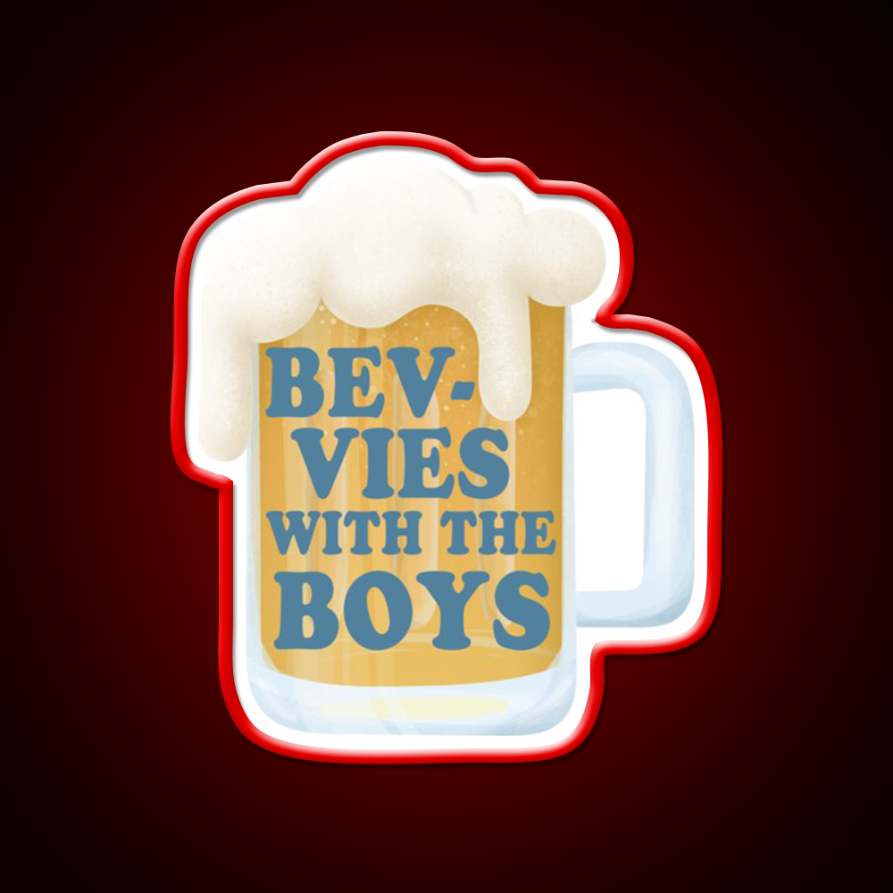 Bevvies With The Boys Man Cave Bar Led Neon Sign Rgb Color