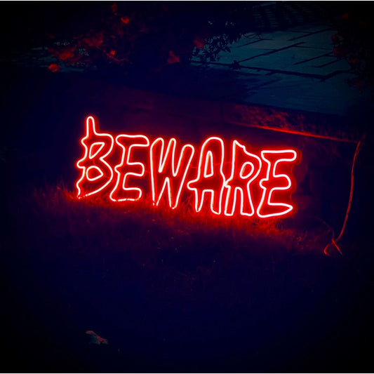 Beware Halloween Led Sign Business Neon Sign