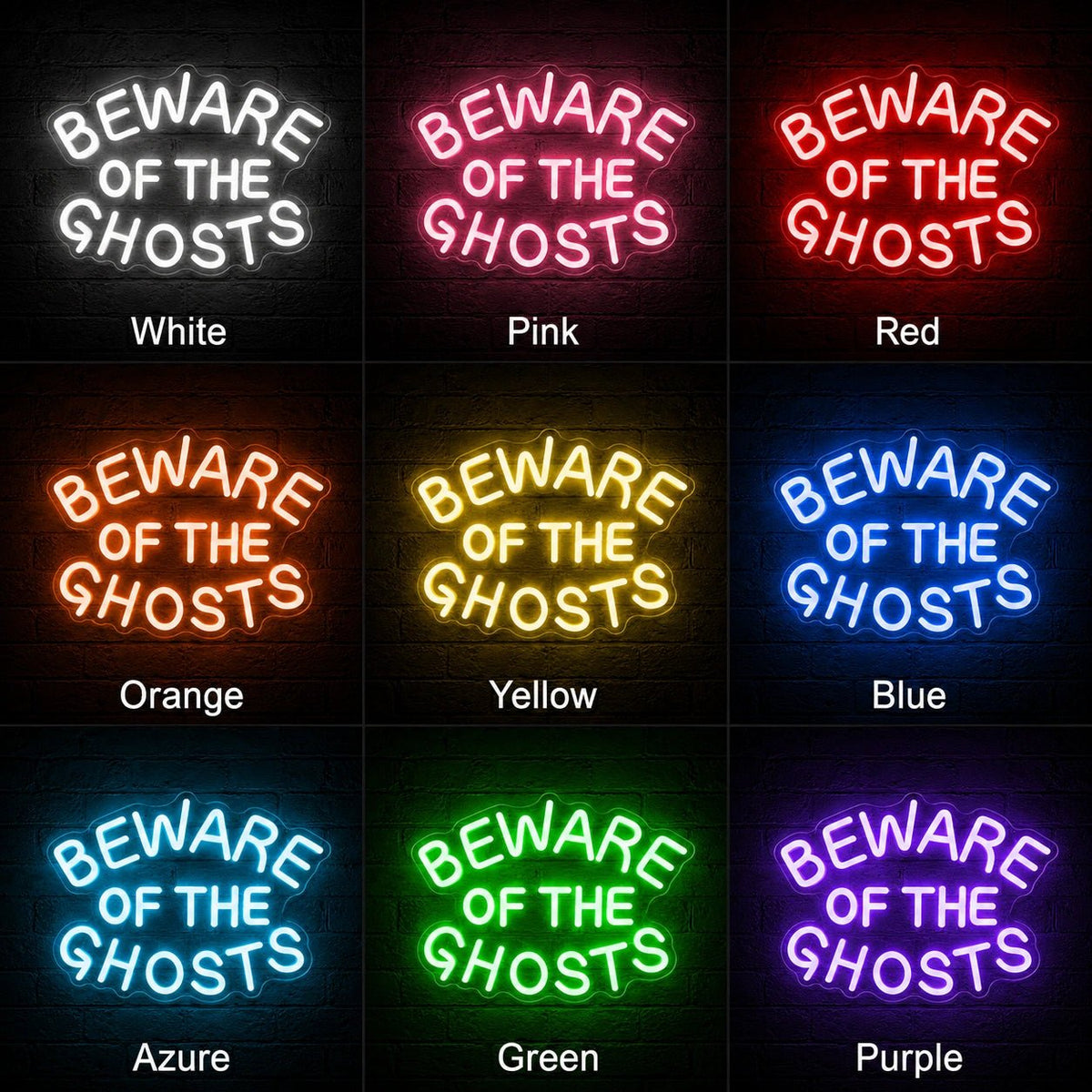 Beware Of The Ghosts LED Neon Sign - Shineneon