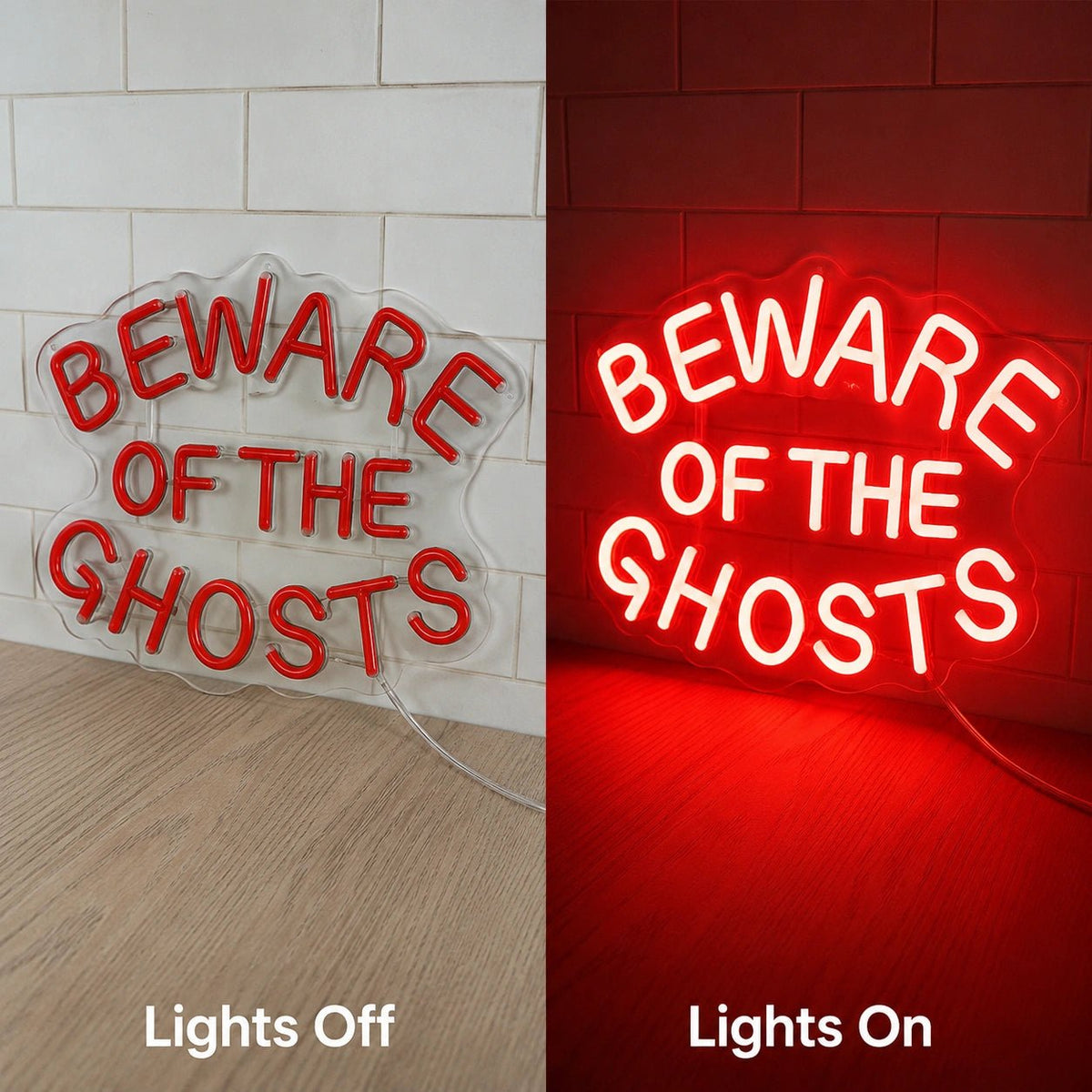 Beware Of The Ghosts LED Neon Sign - Shineneon