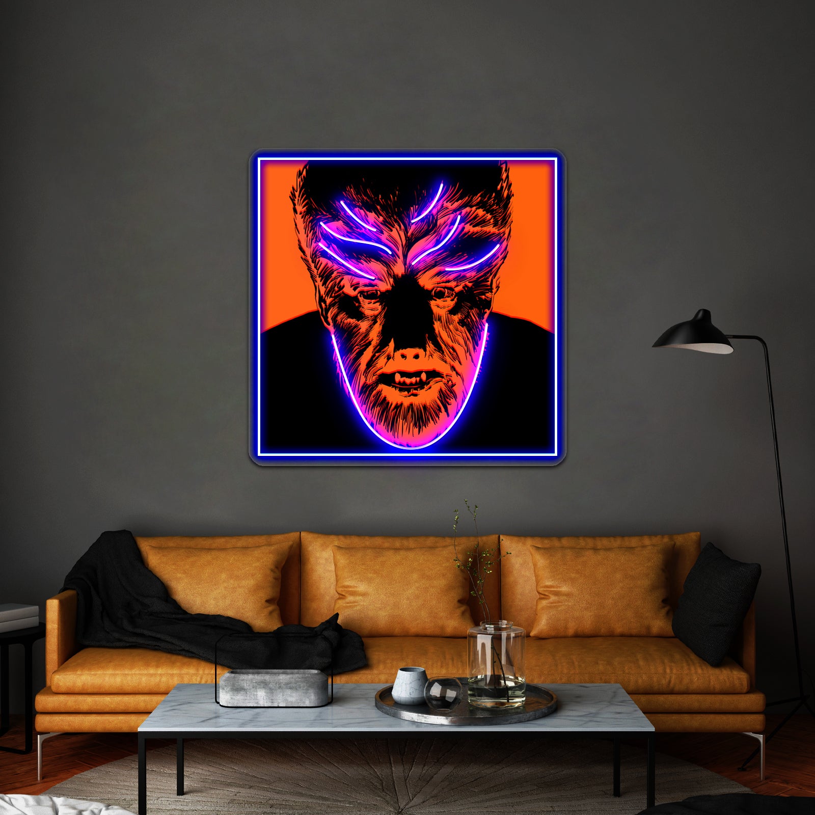 Beware The Wolfman Vintage Universal Monsters Artwork Led Neon Sign - LED neon sign view 5