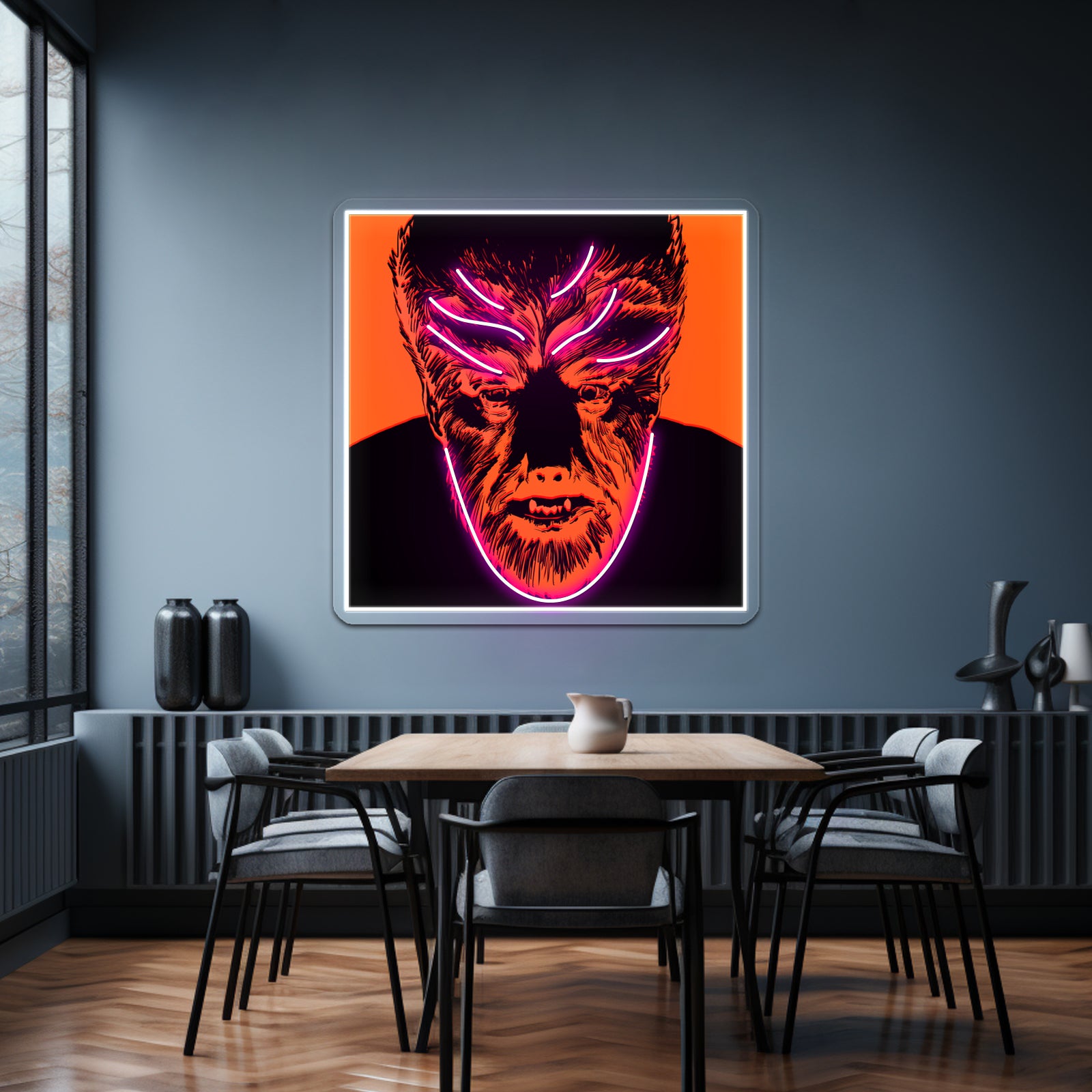 Beware The Wolfman Vintage Universal Monsters Artwork Led Neon Sign
