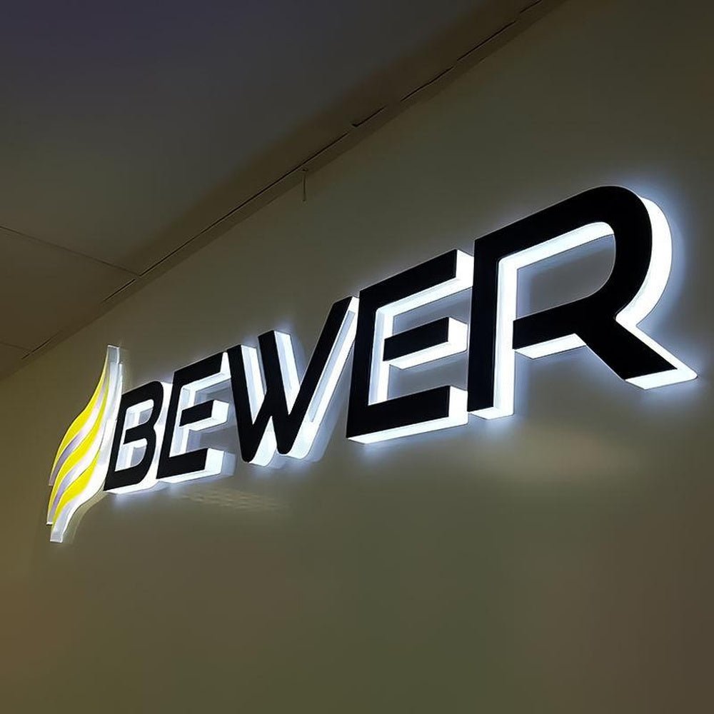 Bewer 3D Backlit Letters Business Metal Led Sign - Shineneon