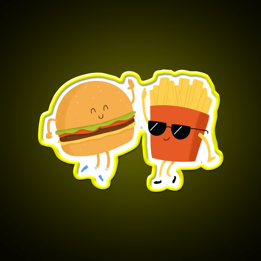 Bffs Fast Food Led Neon Sign For Burger Place Rgb Color - Shineneon