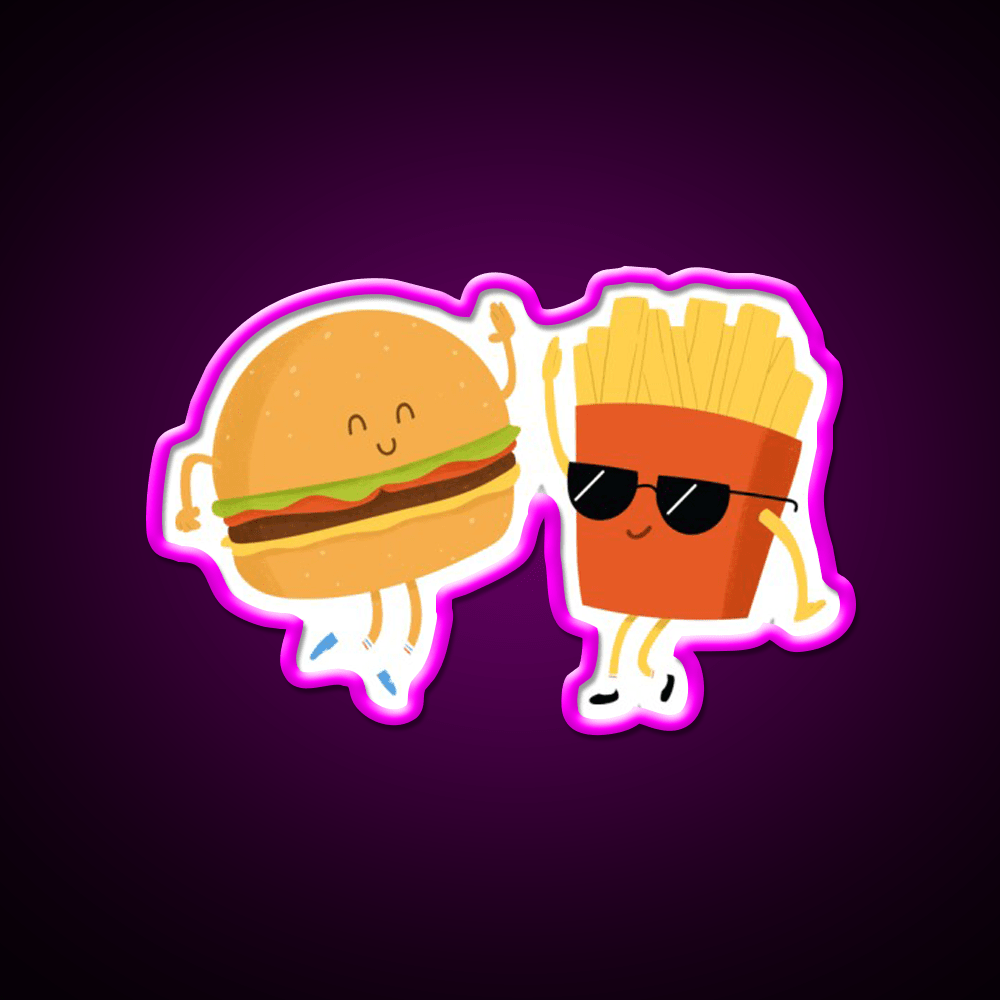 Bffs Fast Food Led Neon Sign For Burger Place Rgb Color - Shineneon