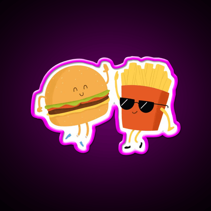 Bffs Fast Food Led Neon Sign For Burger Place Rgb Color - Shineneon