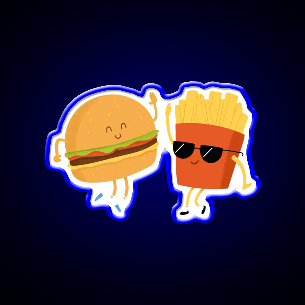 Bffs Fast Food Led Neon Sign For Burger Place Rgb Color - Shineneon